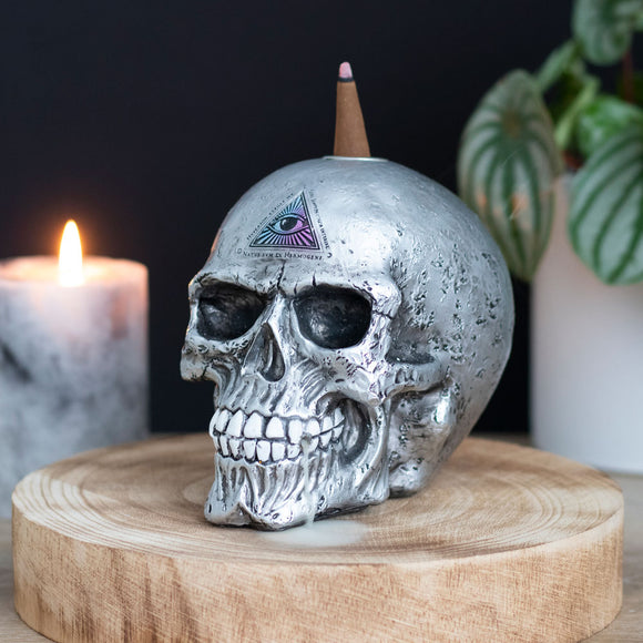 Silver Skull Backflow Incense Burner