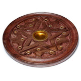 Star Round Wooden Incense Holder