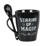 Stirring Up Magic Black Mug and Spoon Set