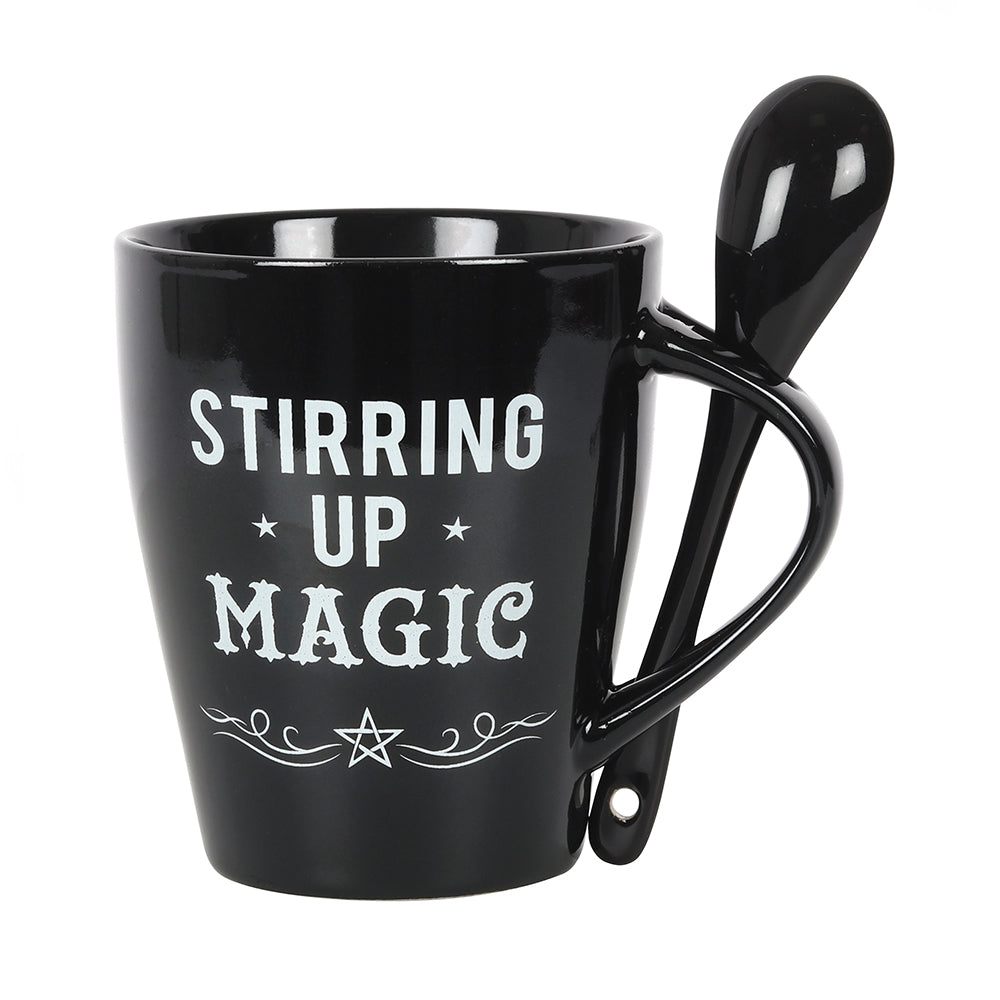 Stirring Up Magic Black Mug and Spoon Set