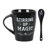 Stirring Up Magic Black Mug and Spoon Set