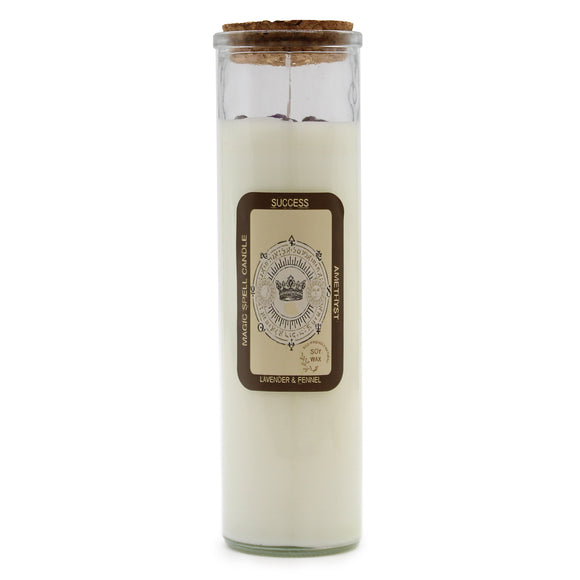 Success Spell Candle with Amethyst