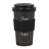 Black Tarot Readings Bamboo Eco Travel Mug, reusable coffee cup with lid