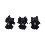 Three Wise Vampuss, Hear See Speak No Evil Vampire Cat Ornaments