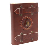 Leather tigereye Gemstone Belt Notebook