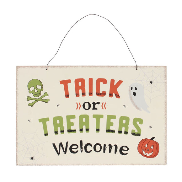 Trick or Treaters Welcome Halloween Sign