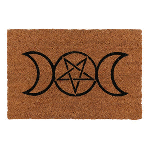 Natural Triple Moon Recycled Coconut Doormat