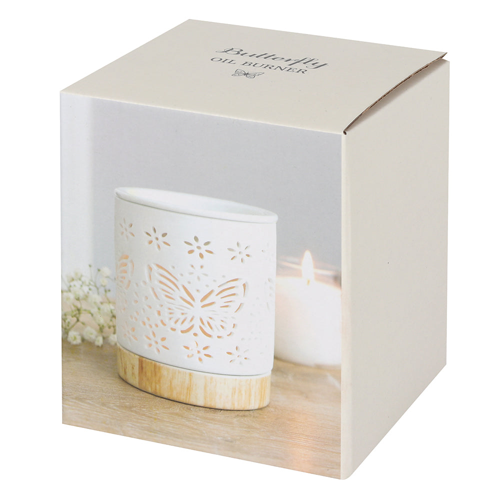 White Butterfly Oil Burner