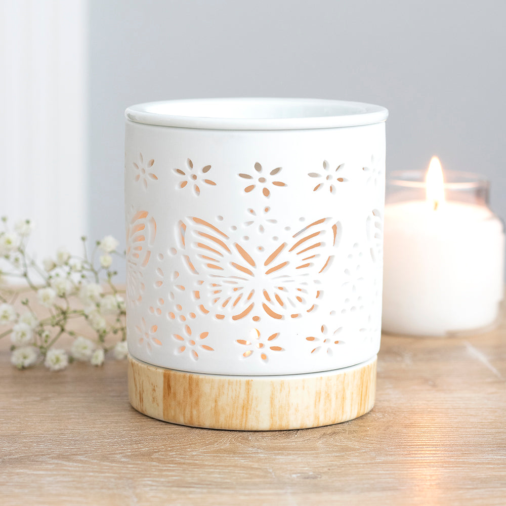 White Butterfly Oil Burner