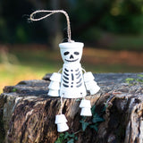 White Skeleton Plant Pot Man