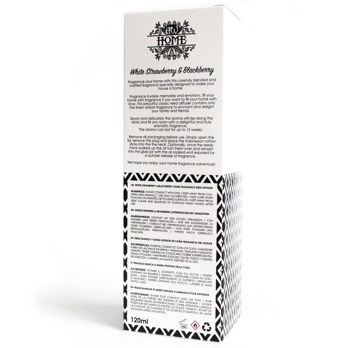 White Strawberry & Blackberry Essential Oil 120ml Reed Diffuser