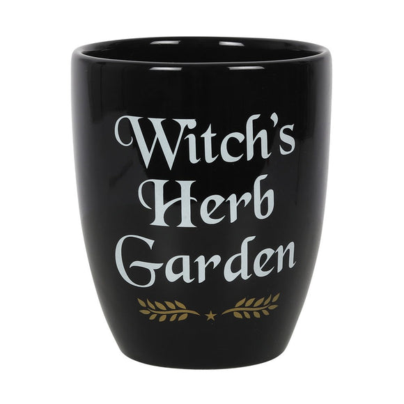 Witch's Herb Garden Black Plant Pot