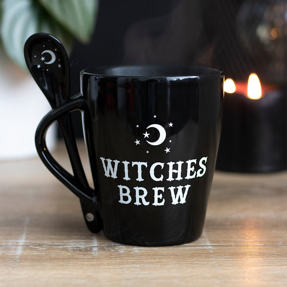 Witches Brew Black Mug and Spoon Set