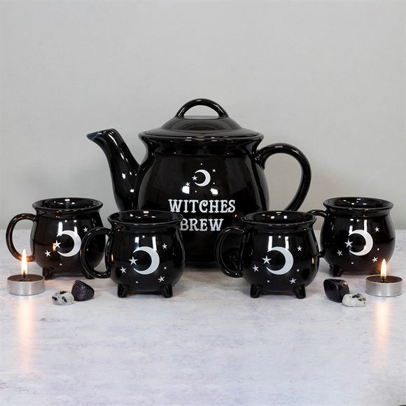 Witches Brew Black Ceramic Tea Pot