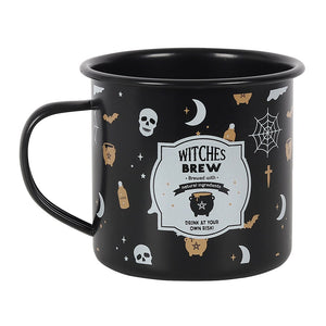 Witches Brew Black Enamel Mug