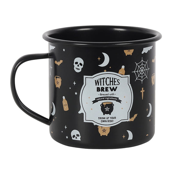Witches Brew Black Enamel Mug