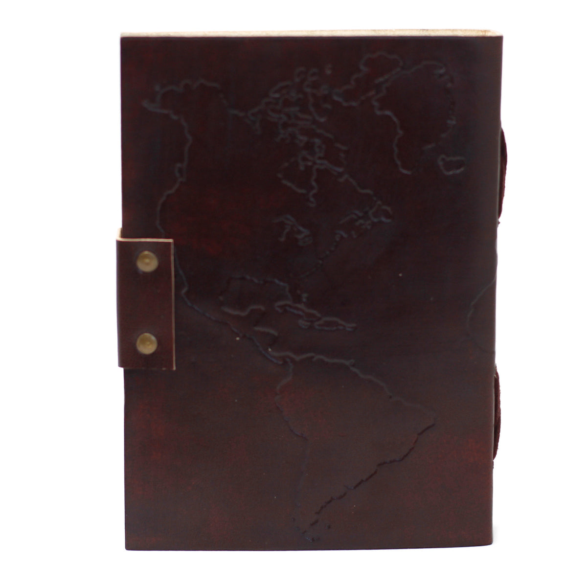 Leather World Map Notebook