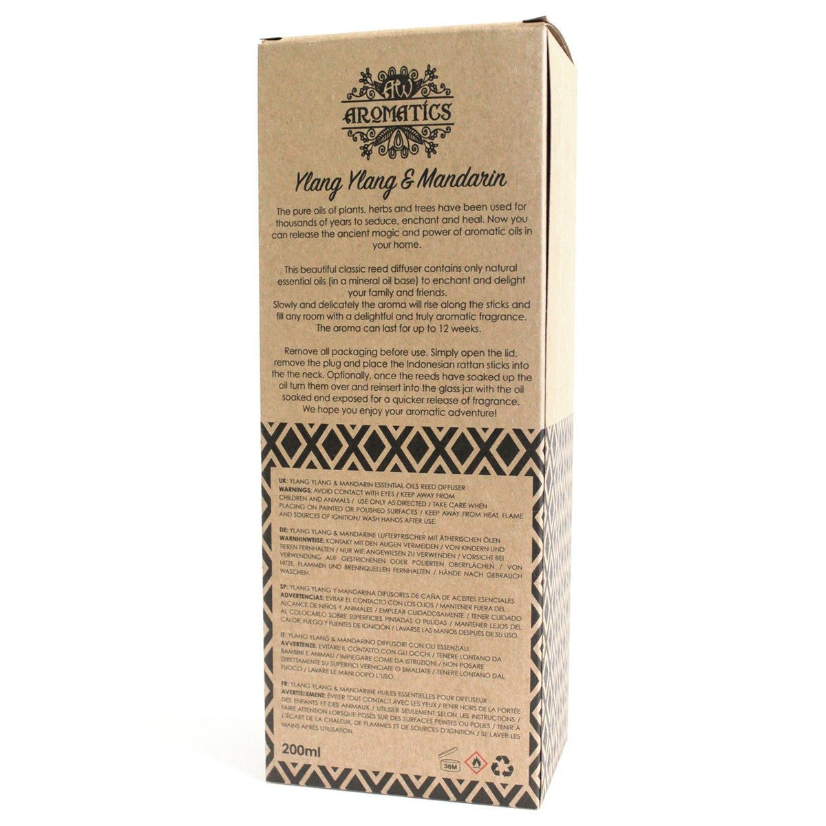Ylang Ylang & Mandarin Essential Oil 200ml Reed Diffuser