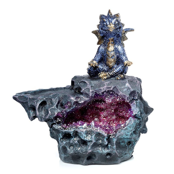 Yoga Dragon Incense Stick Holder, LED Colour Changing Crystal Cave