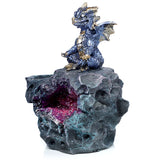 Yoga Dragon Incense Stick Holder, LED Colour Changing Crystal Cave