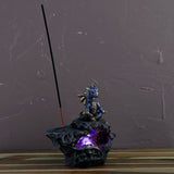 Yoga Dragon Incense Stick Holder, LED Colour Changing Crystal Cave