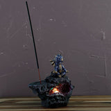 Yoga Dragon Incense Stick Holder, LED Colour Changing Crystal Cave