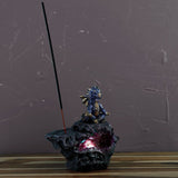 Yoga Dragon Incense Stick Holder, LED Colour Changing Crystal Cave