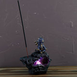 Yoga Dragon Incense Stick Holder, LED Colour Changing Crystal Cave