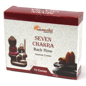 Seven Chakras Aromatika Backflow Incense Cones
