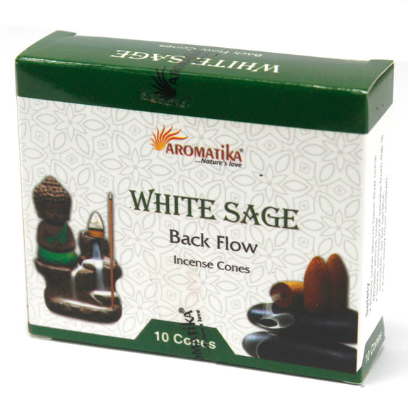 White Sage Aromatika Backflow Incense Cones