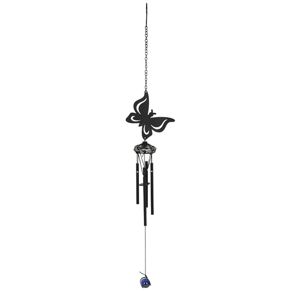 black butterfly cut-out windchime