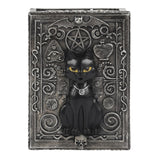 gothic black cat trinket box