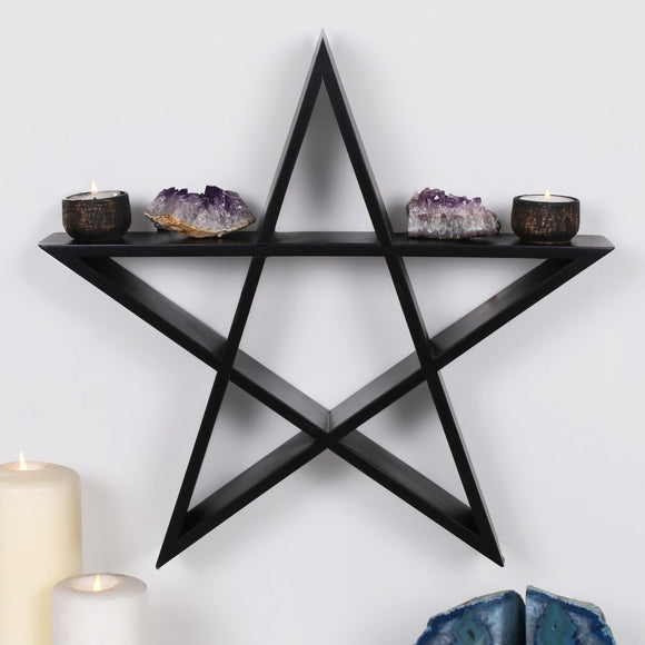 Pentagram Black Star Wall Shelf