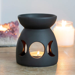 triple moon black wax oil burner