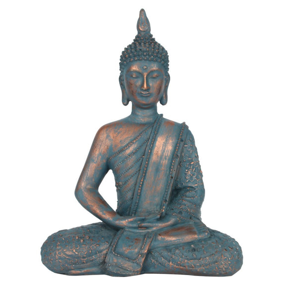 blue copper sitting Thai Buddha ornament