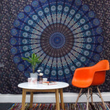 large blue mandala wall hanging