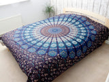 blue mandala double bedspread