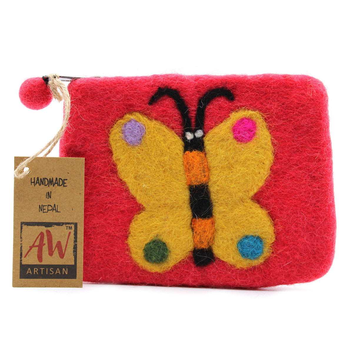 ladies butterfly wallet zip pouch