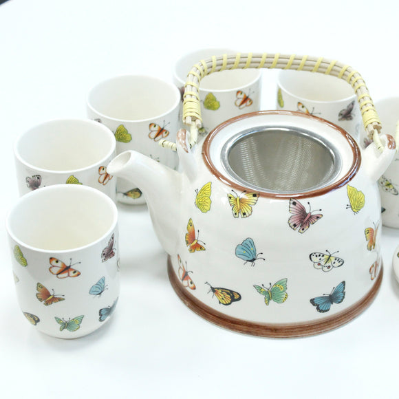butterfly teapot and cup set for herbal tea