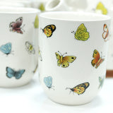 ceramic butterfly tea cups