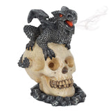 black dragon and skull incense holder