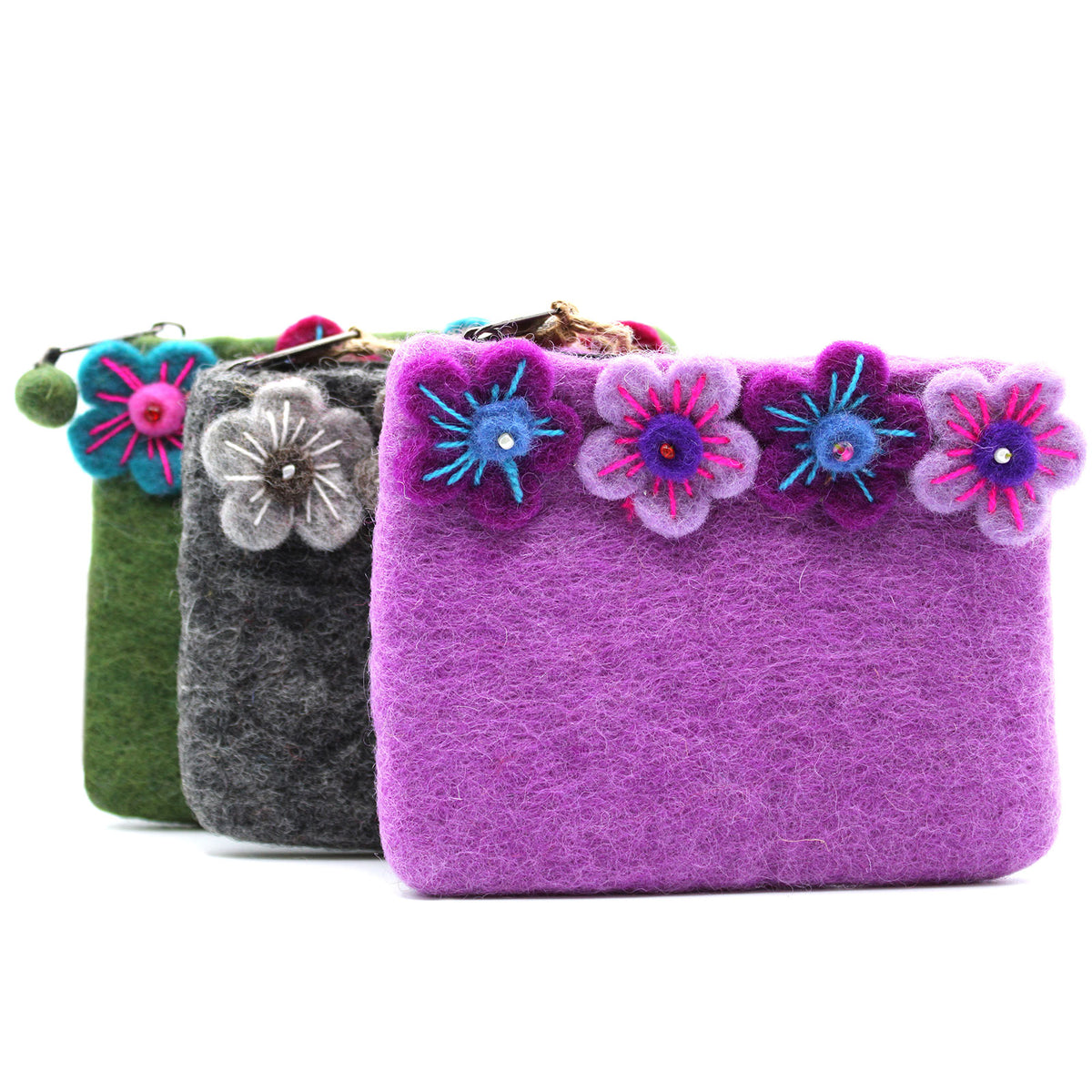 Flower Handmade Felt Coin Purse