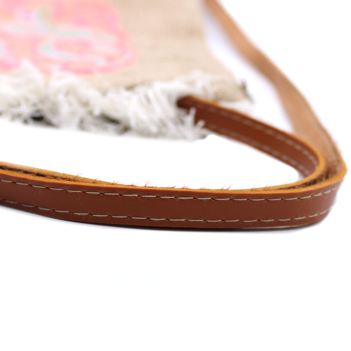 Flower Embroidered Fringe Bag