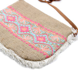 hippy Flower Embroidered Fringe Bag