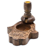 wooden backflow incense burner