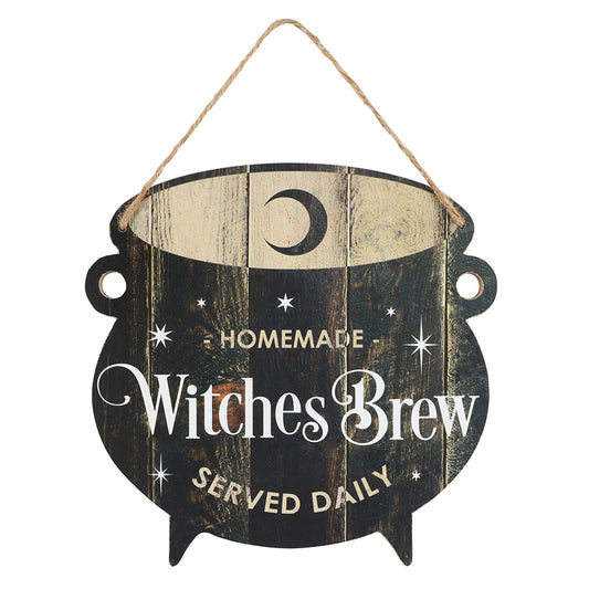 cauldron witches brew wall sign