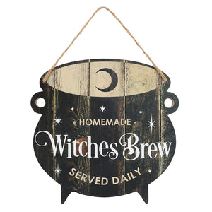 cauldron witches brew wall sign