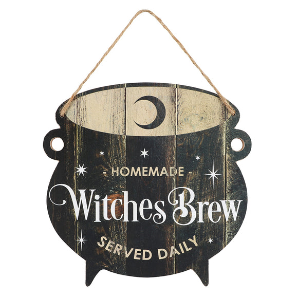 cauldron witches brew wall sign