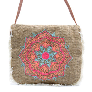 Mandala Embroidered Fringe Bag