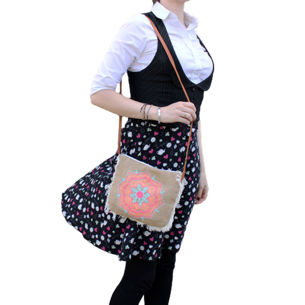 Mandala Embroidered Fringe Bag